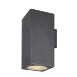 SLV Enola Up/Down Wandlamp Aluminium Grijs Vierkant 55W 6000lm - 930-940 CCT | Buitenverlichting - IP65 - Beste Kleurweergave