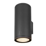 SLV Enola Up/Down Wandlamp Aluminium Grijs Rond 55W 6000lm - 930-940 CCT | Buitenverlichting - IP65 - Beste Kleurweergave