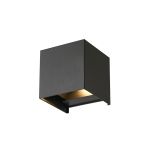D'Lite Wandlamp Elingen Aluminium Zwart Up & Down 4.9W 480lm - 830 Warm Wit | IP65