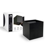 D'Lite Wandlamp Elingen Aluminium Zwart Up & Down 2.9W 170lm - 830 Warm Wit | IP65 - Werkt Op Batterijen - Lichtsensor