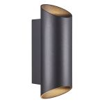 Nordlux Nico Wandlamp Aluminium Zwart Up & Down | IP54 - Geschikt voor 2x GU10