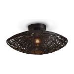 Good&Mojo Plafondlamp Tanami Rattan Zwart | Geschikt voor 1x E27 