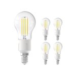 Voordeelpak 5x Calex Smart Kogelvormig LED Lamp E14 4,5W 450lm 1800-3000K Filament | Tuya Wifi - Afstembaar Wit
