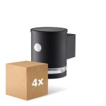 Voordeelpak 4x D'Lite Wandlamp Solis Solar Zwart Up & Down - 830 Warm Wit | IP54 - Bewegingssensor