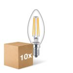 Voordeelpak 10x Philips Corepro LED Kaars E14 Filament Helder 6.5W 806lm - 840 Koel Wit | Vervangt 60W