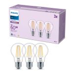 Voordeelpak 3x Philips Lamp LED E27 Peer Filament Helder 7W 850lm - 840 Koel Wit