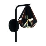 Eglo Wandlamp Carlton 4 Staal Zwart Koper | IP20 - Geschikt voor 1x E27 