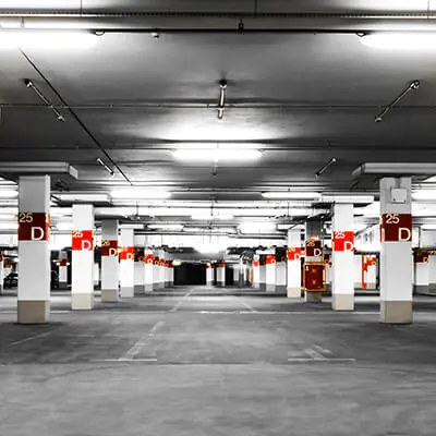 LED tubes in a underground garage